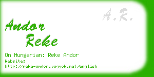 andor reke business card